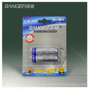 Rechargeable Ni-MH 1.2V 1800mAh AA Batteries 2 or 4 Pack